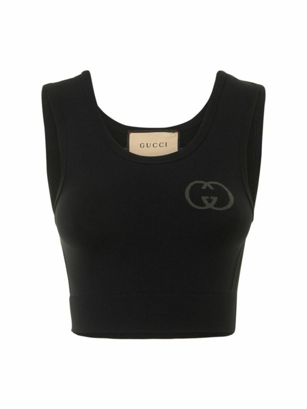 NWT GUCCI - Jersey Top Black Logo Sz M 100% Authentic